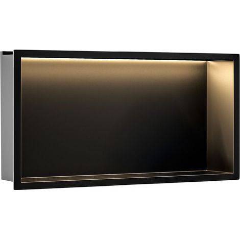 NICHE DE SALLE DE BAIN LED REA BLACK 30X60 (1/5)