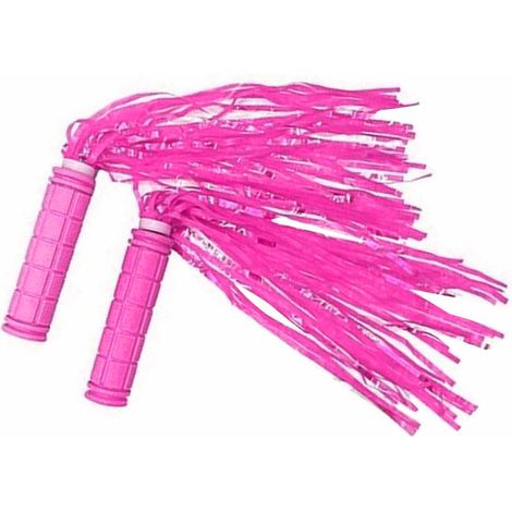 Poignées de guidon de vélo avec rubans à pompons, rubans de guidon de vélo pour enfants, rubans de guidon de trottinette roses pour filles et garçons (1/4)