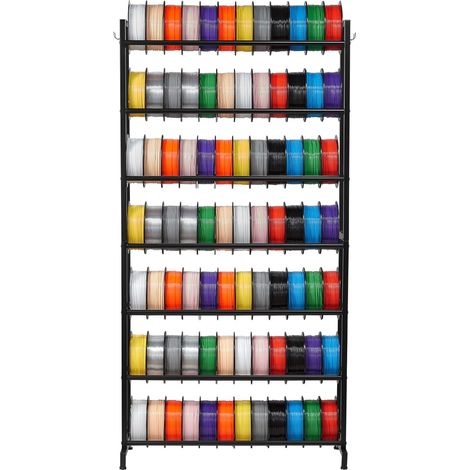 Support de Rangement de Filaments 7 Niveaux, Étagère de Stockage de Filaments d'Imprimante 3D, Porte-bobines de Filament, Charge 54,4 kg par Niveau, pour Studio d'Impression 3D, Atelier, Noir (1/5)