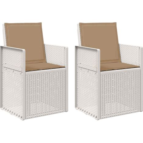 Lot de 2 Chaises d'extérieur - Chaisess de jardin salle à manger Blanc et taupe PP fr2197 - Maison La Vie (1/5)