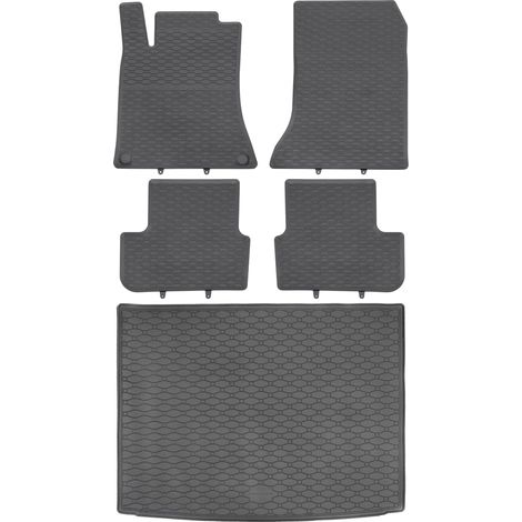 Juego de alfombrillas de goma para coche y maletero para Mercedes GLA I Crossover (de marzo de 2014 a noviembre de 2019). (1/5)