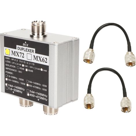 MX72 Duplexeur Antenne Professionnel VHF UHF pour Station de Transit Multi-Fréquences - Usage Intérieur