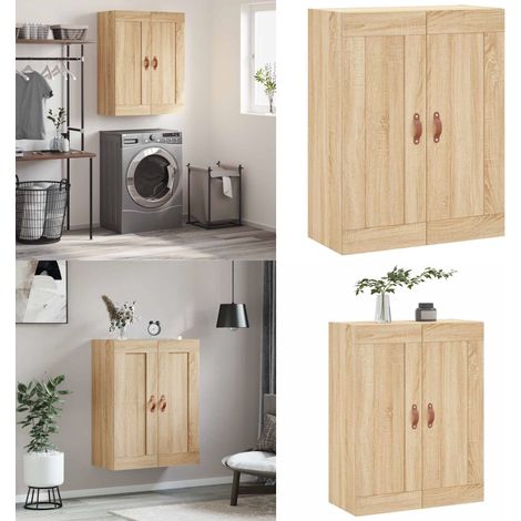 Wandschrank Sonoma-Eiche 69,5x34x90 cm Holzwerkstoff - Holzschrank - Wandmontage (1/5)