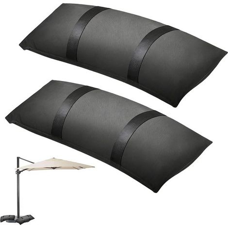 Sacos de arena para lastrar hasta 20 kg, sacos de arena de 70 x 25 cm, tendederos, camas elásticas, peso, color negro, 2 unidades (1/5)