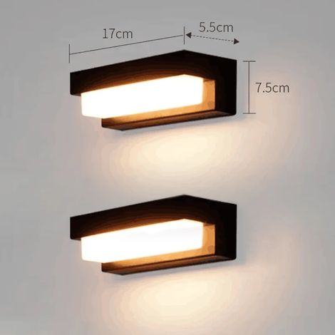 (Lot de 2 lampes solaires LED tricolores de 17 cm) - Décoration étanche pour jardin, balcon, porche ou escalier - Économie d'énergie (1/5)
