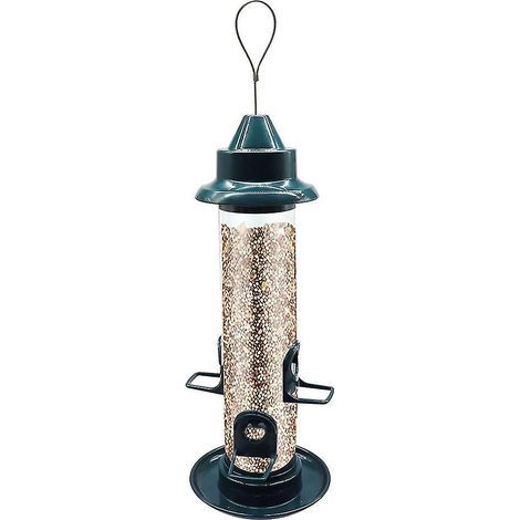 Transparenter Hänge-Futterspender für Wildvögel mit 3 Futterlöchern, ideal für Garten oder Hof. (1/4)