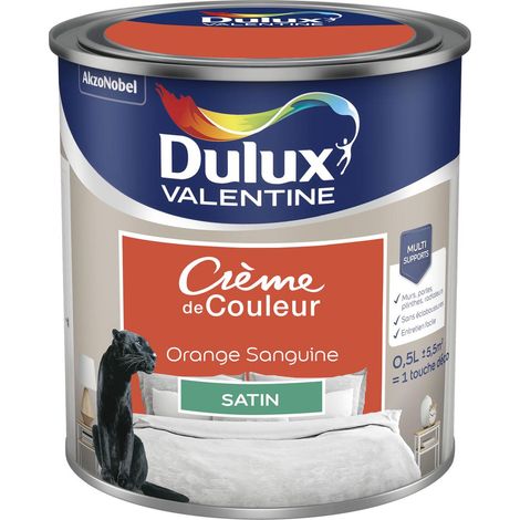 [PROMO] Peinture Crème De Couleur Satin Orange Sanguine 0,5 L - Dulux Valentine