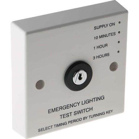 Interrupteur test d'éclairage de secours, 240 V ac Intervalles de test 1 h, 10 min, 3 h ( Prix pour 1 ) (1/2)