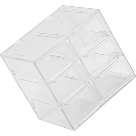 Boîte de rangement à compartiments en plastique transparent anti-poussière pour bijoux, colliers et loisirs créatifs (6 compartiments)