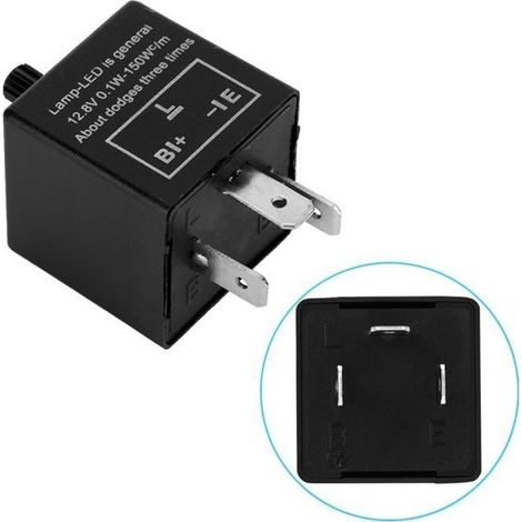 12 V vitesse réglable 3 broches moto indicateur clignotant relais clignotant indicateur LED voyant LED clignotant électronique (1/4)