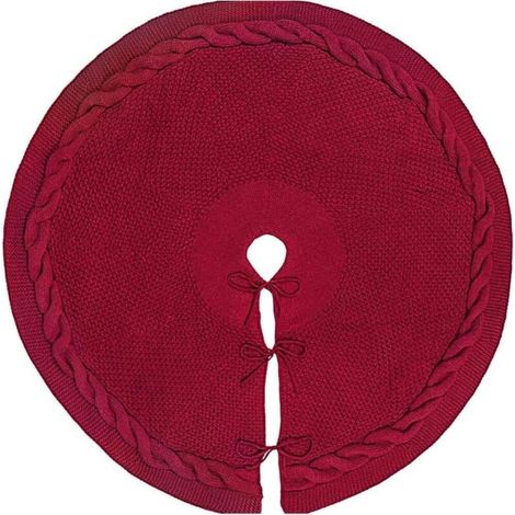 Jupe de Sapin de Noël Rouge, 92 cm Couvre Pied Rond, pour Fête et Décoration d'Arbre, Tablier de sapin de Noël Décorations de jupe de sapin de Noël (1/5)
