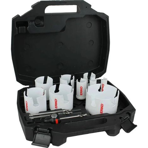 ERKO Hartmetall-Lochsägen-Set für verschiedene Materialien 22-102mm (13-teilig) - 47900A-EZC