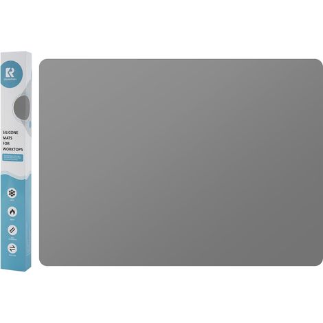 Grand protège plan de travail cuisine silicone, résistant à la chaleur, anti-adhésif, réutilisable, adapté à un usage alimentaire, passe au lave-vaisselle (Gris, 40x60x0.1cm) (1/5)