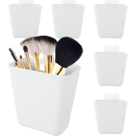 Lot de 6 organiseurs de cuisine autocollants muraux - Boîte de rangement pour porte d'armoire de cuisine - Pour armoire, salle de bain, réfrigérateur, salon (1/5)