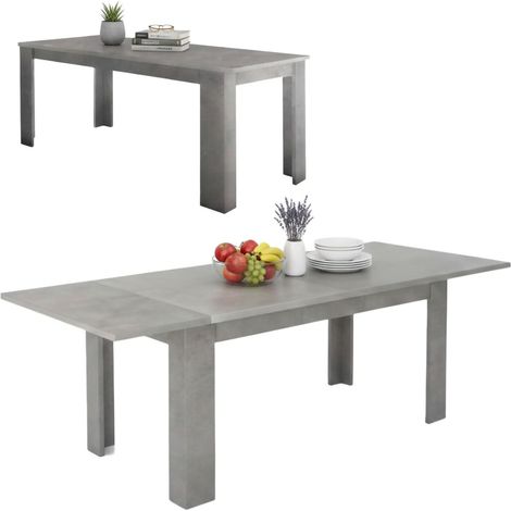 Dmora Ausziehbarer Esstisch, Made in Italy, Moderner Tisch mit Verlängerungen, Ausziehbare Konsole, 160 / 210x90h75 cm, Farbe Aschgrau