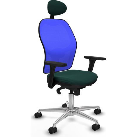 Sedia da ufficio piqueras y crespo Jorquera blu pelle sintetica (1/2)