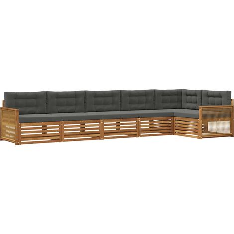 Outdoor Sofa Set with Cushion 6 pcs Natural and Anthracite vidaXL (1/5)