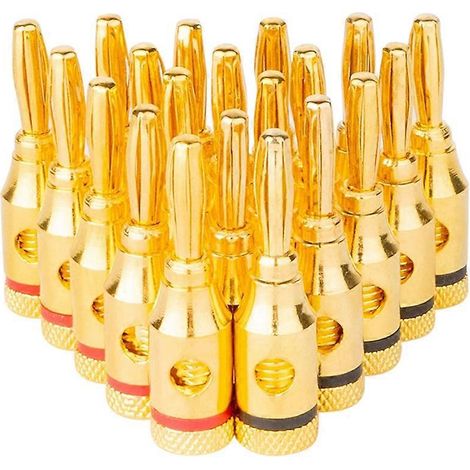 10 Paar Bananenstecker für Lautsprecherkabel, Heimkinoanlagen, Wanddosen und mehr (1/5)