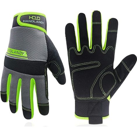 Gants de travail utilitaires pour hommes et femmes, gants de sécurité pour mécaniciens, compatibles avec les écrans tactiles, flexibles et respirants (1/5)