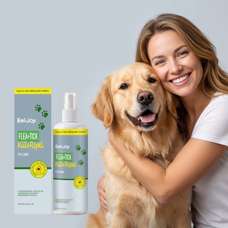 Spray anti-puces et tiques pour animaux de compagnie, protection multi-insectes, rafraîchissant, format voyage, pour usage domestique - 100 ml (1/5)