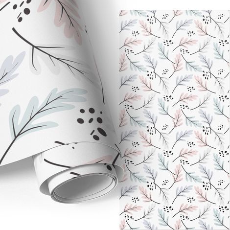 Möbel - Klebefolie - Möbelfolie - abwaschbare und selbstklebende Deko-Folie für Küche - Schrank -Tisch & Fensterbank - Bogo-Pflanzen 50x100 cm