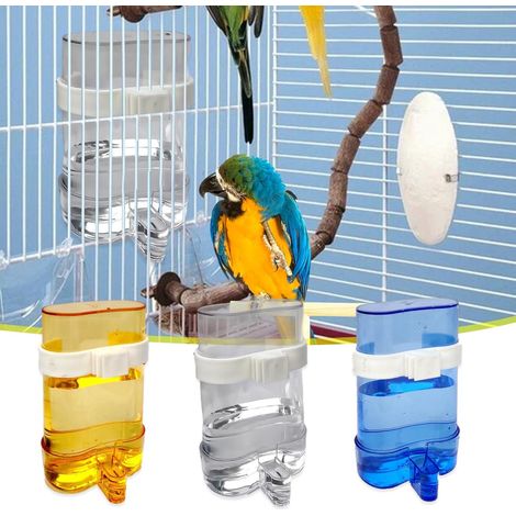 3 Pièces Mangeoire, Abreuvoir Automatique, Clip Fixation, Design Transparent, Pour Perroquets, Pinsons (1/5)