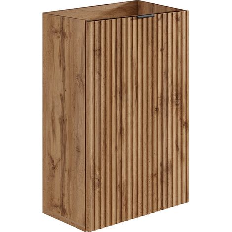 Mobile lavamani scanalato anta reversibile naturale chiaro H60 x L40 x P22 - VAHIRA (1/3)