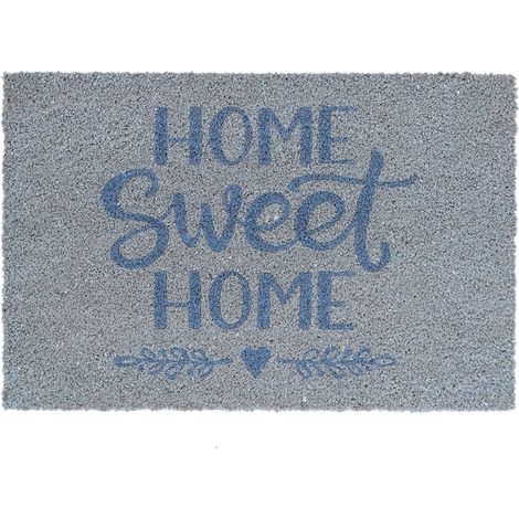Esschert Desgin Türmatte Home Sweet Home Grau & Blau 60 x 40 cm - Kokos & PVC