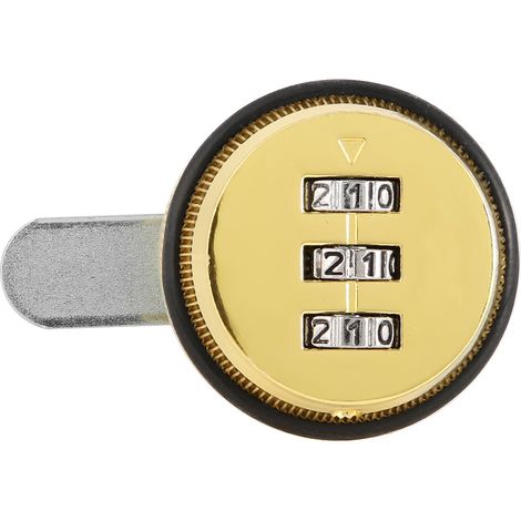 Armoire à lettres avec serrure à code à 3 chiffres en alliage de zinc doré, 20 mm, 0,79 po