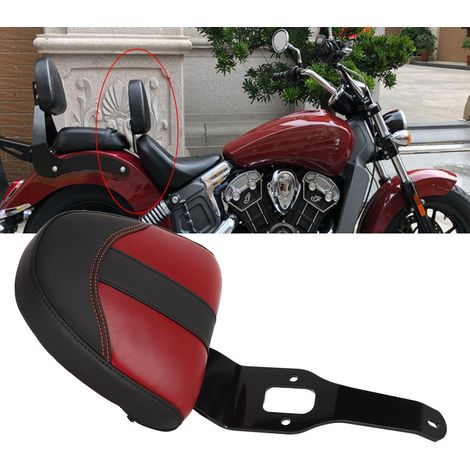 Motorrad-Rückenlehne, kompatibel mit Indian Scout 2015-2022 und Indian Scout Sixty 2016-2022 (verstärkt), Schwarz/Rot (verstärkt) (1/5)