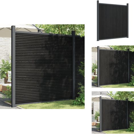 Zaunelement WPC Grau 180x186 cm - Gartenzaun - Sichtschutzzaun - WPC Zaun - Alu Zaun - Wetterfest (1/5)