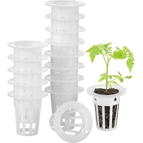 20Pcs Panier Hydroponique Pots en Plastique Nets Couvercle de Jardin Panier de Seau pour Jardin Hydroponique Plantation Balcon(Blanc) (1/5)