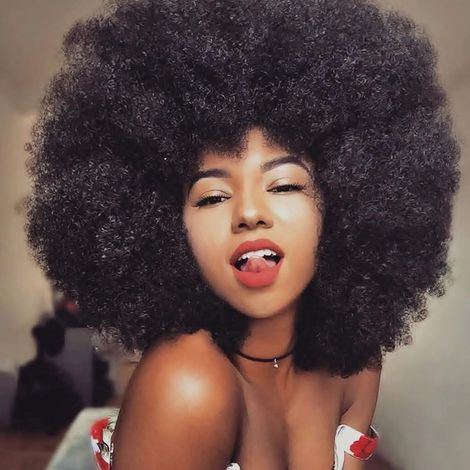 Perruques afro pour femmes - Perruque afro volumineuse et épaisse - Cheveux crépus bouclés - Perruques volumineuses et souples pour femmes noires - Cheveux synthétiques pour un usage quotidien et le c (1/5)