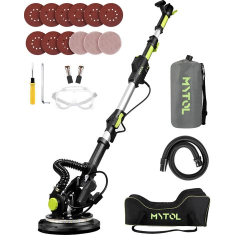 Ponceuse Girafe Aspirante, 900W Électrique Girafe Ponceuse avec Aspirateur Poignée Pliable Extensible, 6 Vitesses, Vitesse Maximale 1800U/min, Éclairage LED, 12 Papiers Abrasifs (1/5)