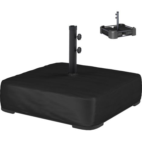 Sonnenschirmständer 80 kg Sandfüllung robuste Standfuß für Freischwinger und 48 mm Stangen Schwarz produit de qualité avec garantie satisfait ou remboursé