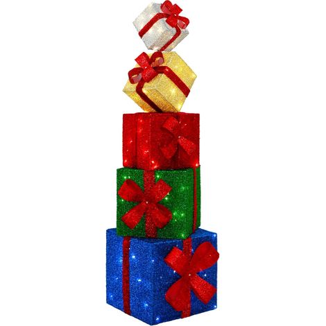 Gift Box Christmas Decoration 5 pcs 125 LEDs Warm White vidaXL (1/5)