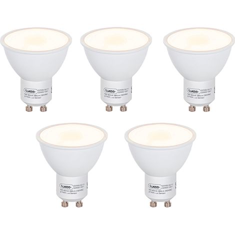 Set mit 5 GU10 LED-Lampen mit Dämmerungssensor 5W 380lm 2700K