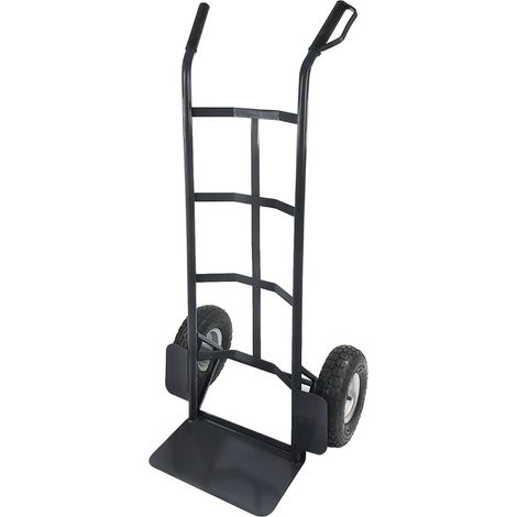 Carrello Porta Pacchi 200 kg porta casse ruote pneumatiche Acciaio STI Nero