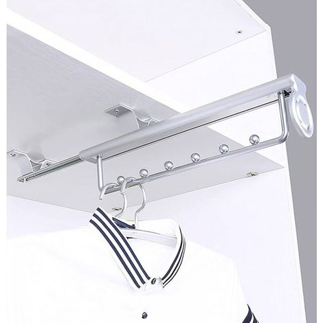 35CM Heavy Duty Porte-Vêtements Extractible Porte Pantalon Cintre Coulissant,Penderie Telescopique,Rail De Suspension Pour Armoire À Vêtements (1/5)