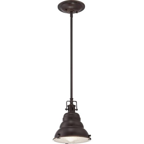 Elstead East Vale - Mini suspension plafonnier à 1 ampoule, bronze palladien, E27 (1/4)