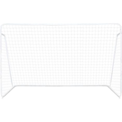 But de football en tube acier galvanisé 240x150x90cm – Maille 10x10cm – Diamètre tuyau Φ25x0,6mm – Léger et durable pour terrains de jeu (1/5)