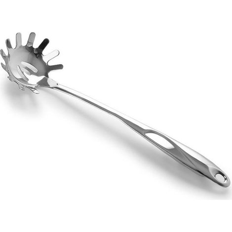 Cuillère à pâtes en acier inoxydable, ustensile de cuisine, cuillère à spaghetti, fourchette, 4,12 (8) (1/5)