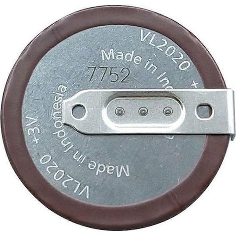 Pile au lithium 20 mm pour télécommande de clé de voiture VL2020/HFN 3 V, languette à 180° (1/4)