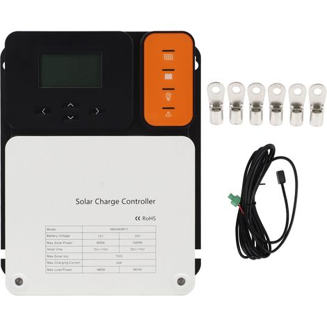 Régulateur de charge solaire MPPT haute efficacité 12V 24V, contrôleur de panneau photovoltaïque pour système hors réseau, kit 1 pièce (1/5)