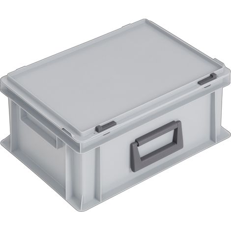 Kunststoffkoffer L400xB300xH183mm 1 Griff Schiebeverschluss grau 14l LOCKWEILER (1/3)