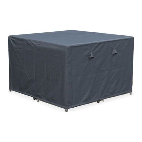 Housse de protection 112x112cm gris foncé   Bâche carrée en polyester enduit PA pour tables de jardin Firenze 4. Vasto 8. Vabo 8 et Cubo 8   Gris foncé
