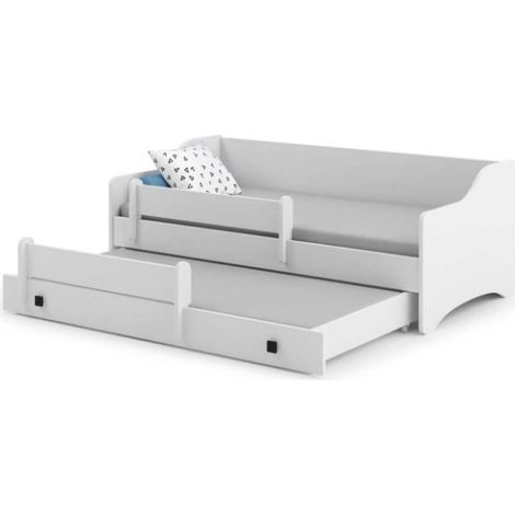 Letto matrimoniale ERYK con cassetto e binario 160x80 maniglia nera