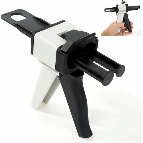VURAHOME - 50ml Epoxidharz-Dosierer - Statischer Mischkopf - Mischungsverhältnis 1:1/2:1 - Manuelle Applikatorpistole (50ml, wie abgebildet) (1/5)