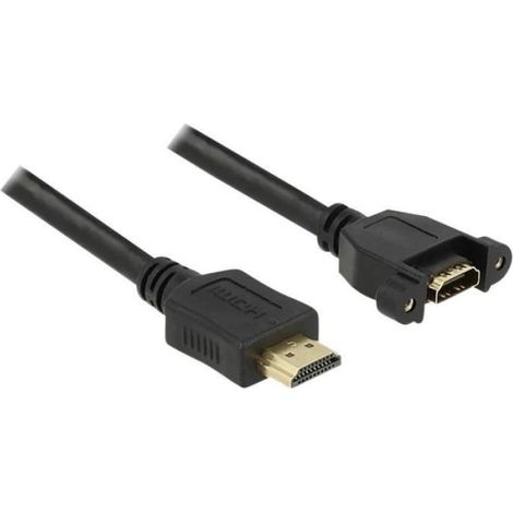 Rallonge HDMI - 1 M - Ethernet Channel - AWG 28 - Noir (1/2)