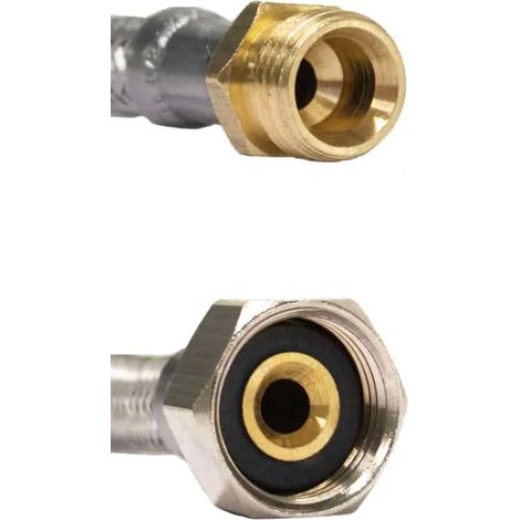 Flexible de raccordement DN8, inox, 3/8" AG x 1/2" ÜM, 800 mm, DVGW (1/2)